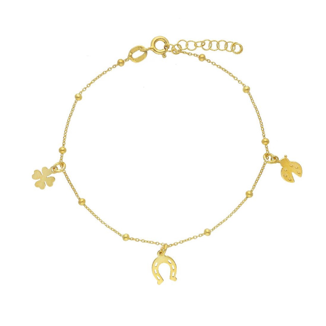 Bracciale in argento dorato 925/ooo con charms