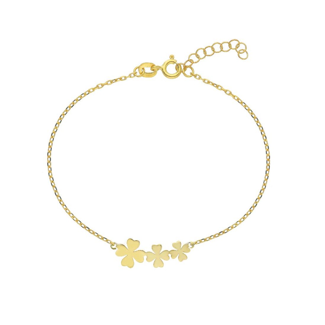 Bracciale in argento dorato 925/ooo con quadrifoglio