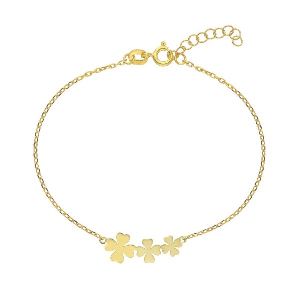 Bracciale in argento dorato 925/ooo con quadrifoglio