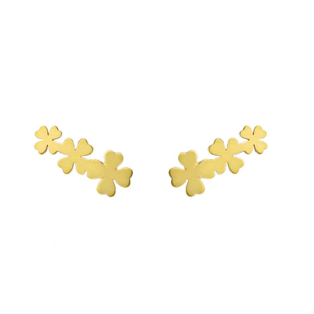 Orecchini in argento dorato 925/ooo con quadrifoglio