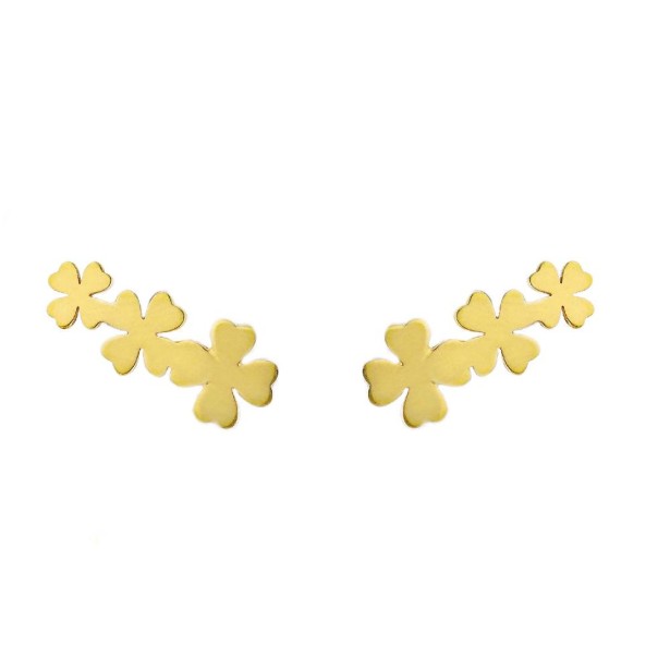 Orecchini in argento dorato 925/ooo con quadrifoglio