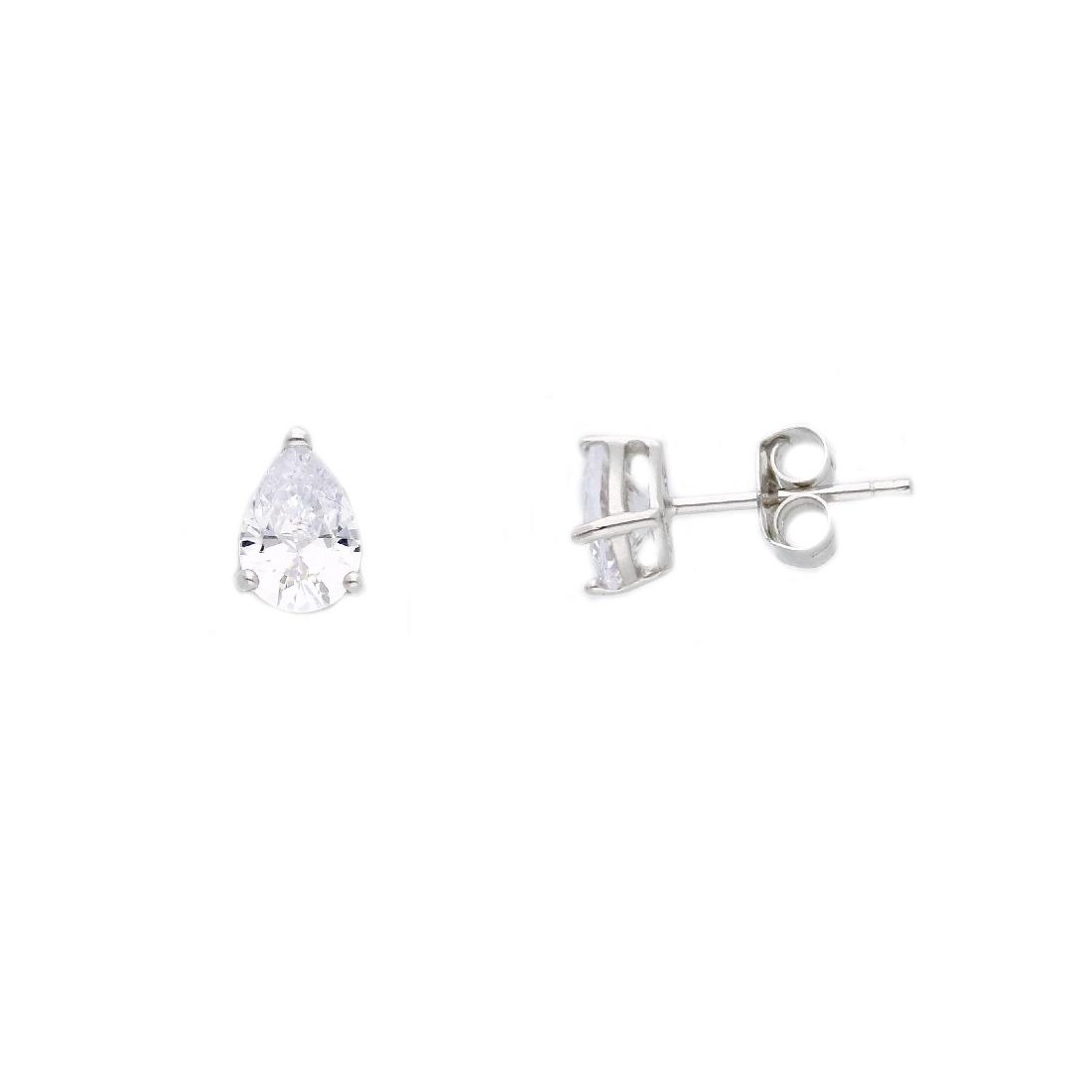Orecchini punto luce in argento 925/ooo e zirconia cubica con goccia
