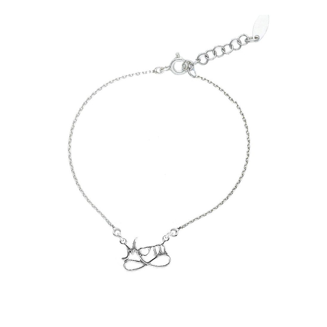 Bracciale in argento 925/ooo con mom e infinito