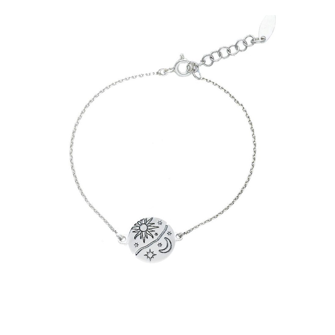 Bracciale in argento 925/ooo con sole e luna