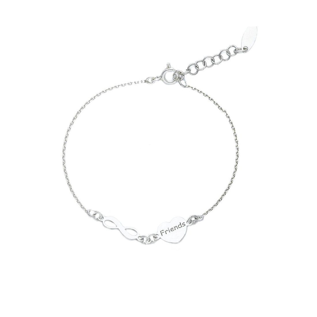 Bracciale in argento 925/ooo con cuore e infinito