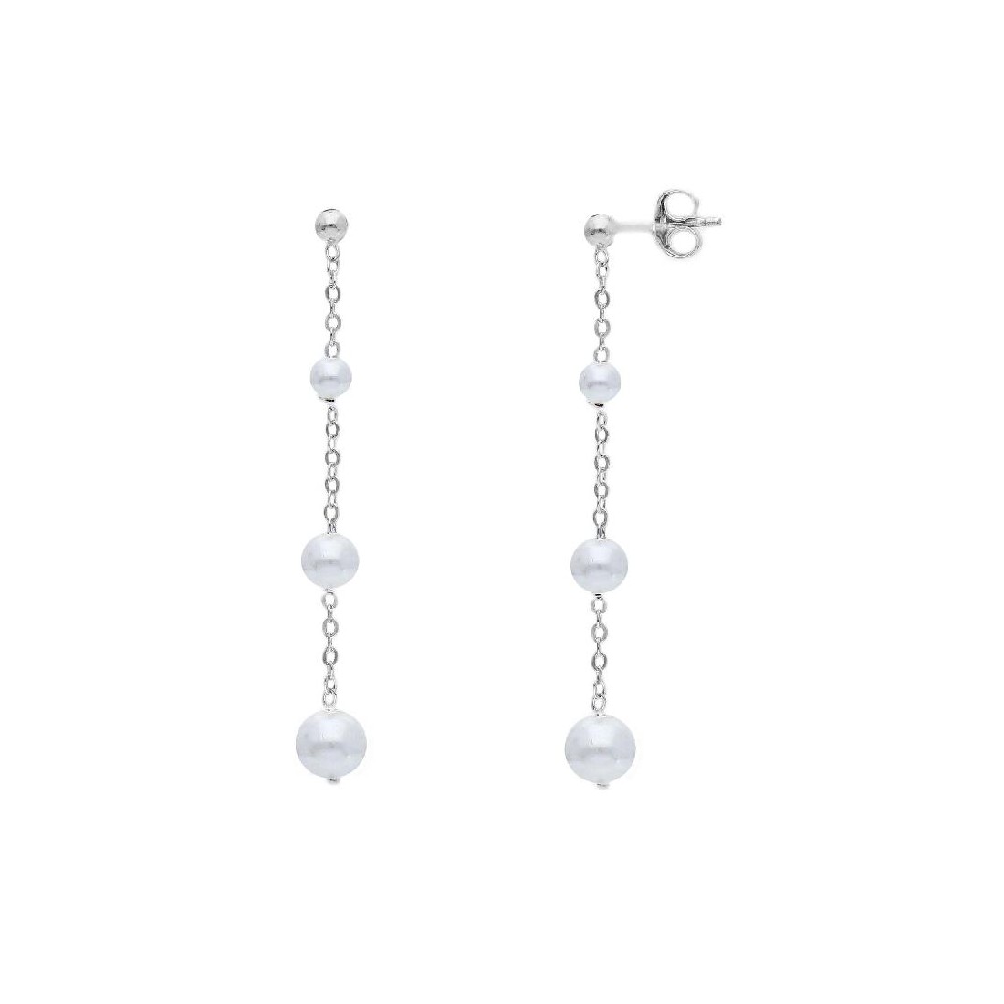 Orecchini pendenti in argento 925/ooo e perla