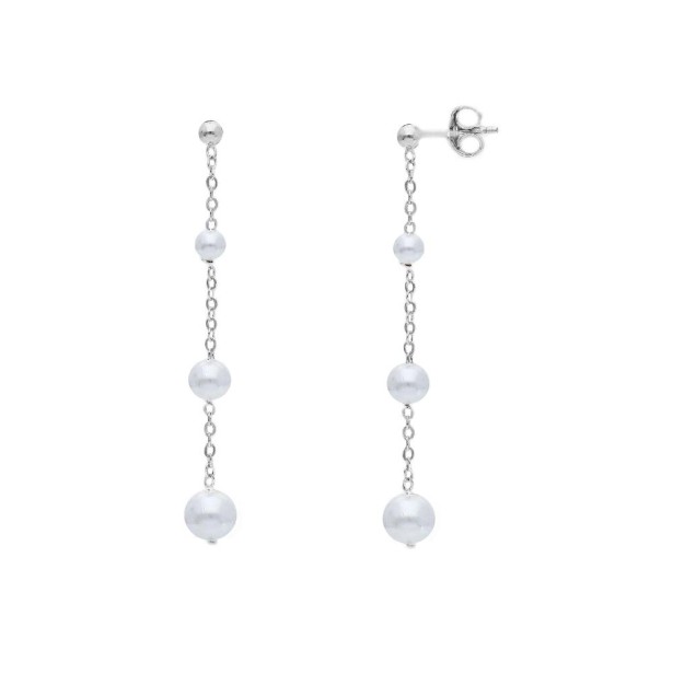 Orecchini pendenti in argento 925/ooo e perla