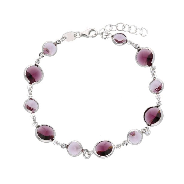 Bracciale in argento 925/ooo e cristalli artificiali viola