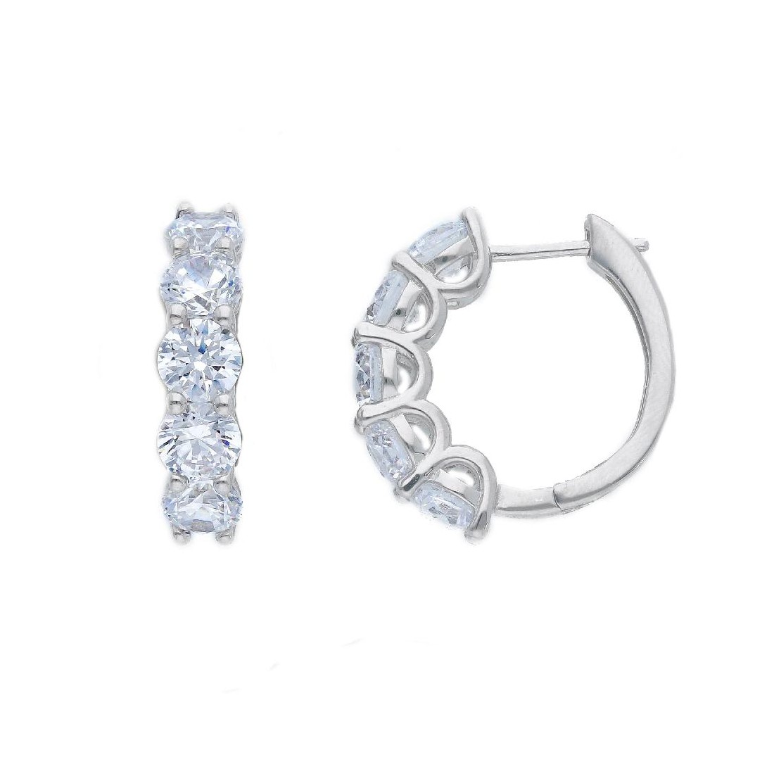 Orecchini scattino in argento 925/ooo e zirconia cubica