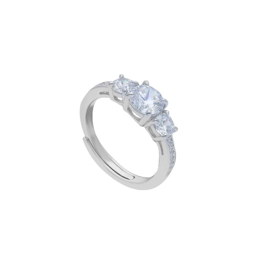 Anello trilogy in argento 925/ooo e zirconia cubica