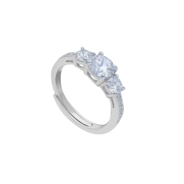 Anello trilogy in argento 925/ooo e zirconia cubica