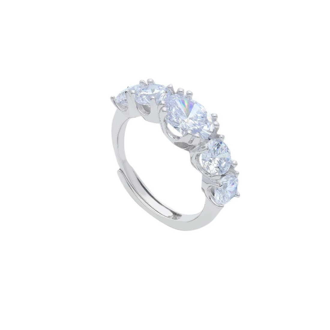 Anello fedina in argento 925/ooo e zirconia cubica