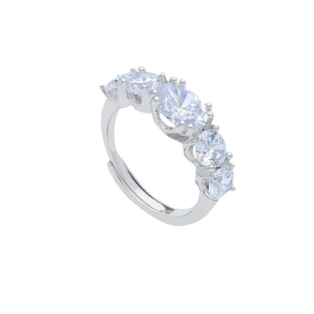 Anello fedina in argento 925/ooo e zirconia cubica