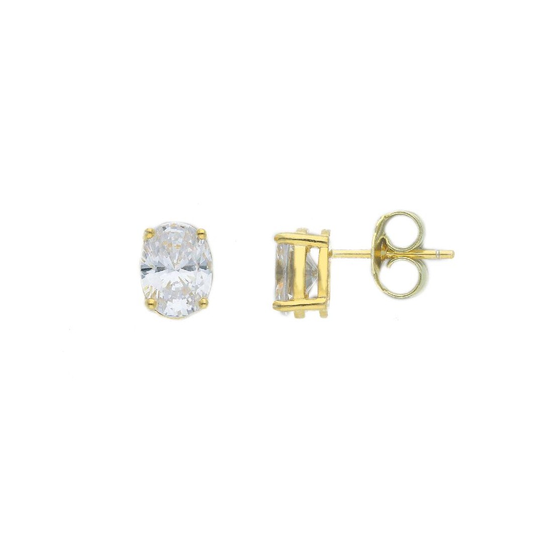 Orecchini punto luce in argento dorato 925/ooo e zirconia cubica