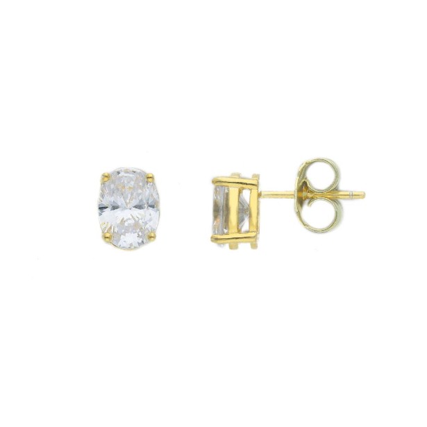 Orecchini punto luce in argento dorato 925/ooo e zirconia cubica
