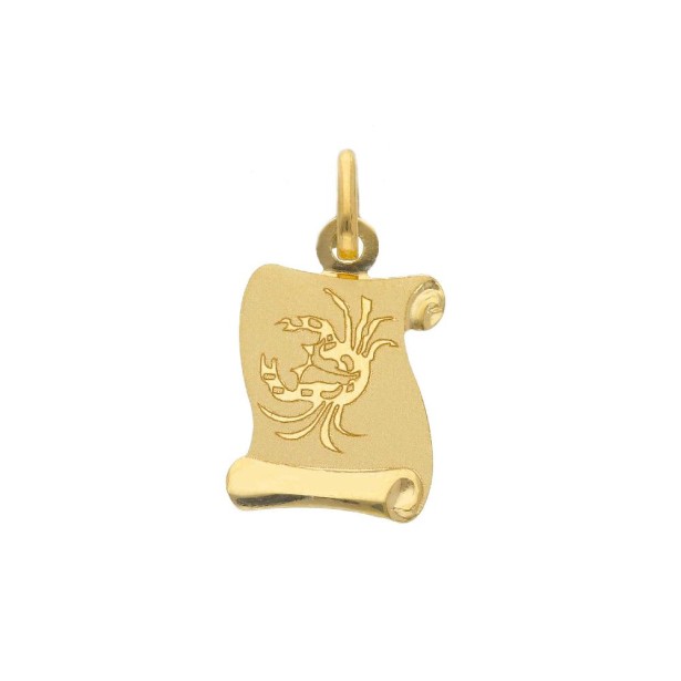Ciondolo in oro giallo 750/°°° con zodiaco