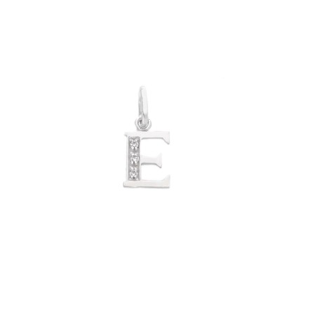 Ciondolo in oro bianco 750/ooo e zirconia cubica con iniziale