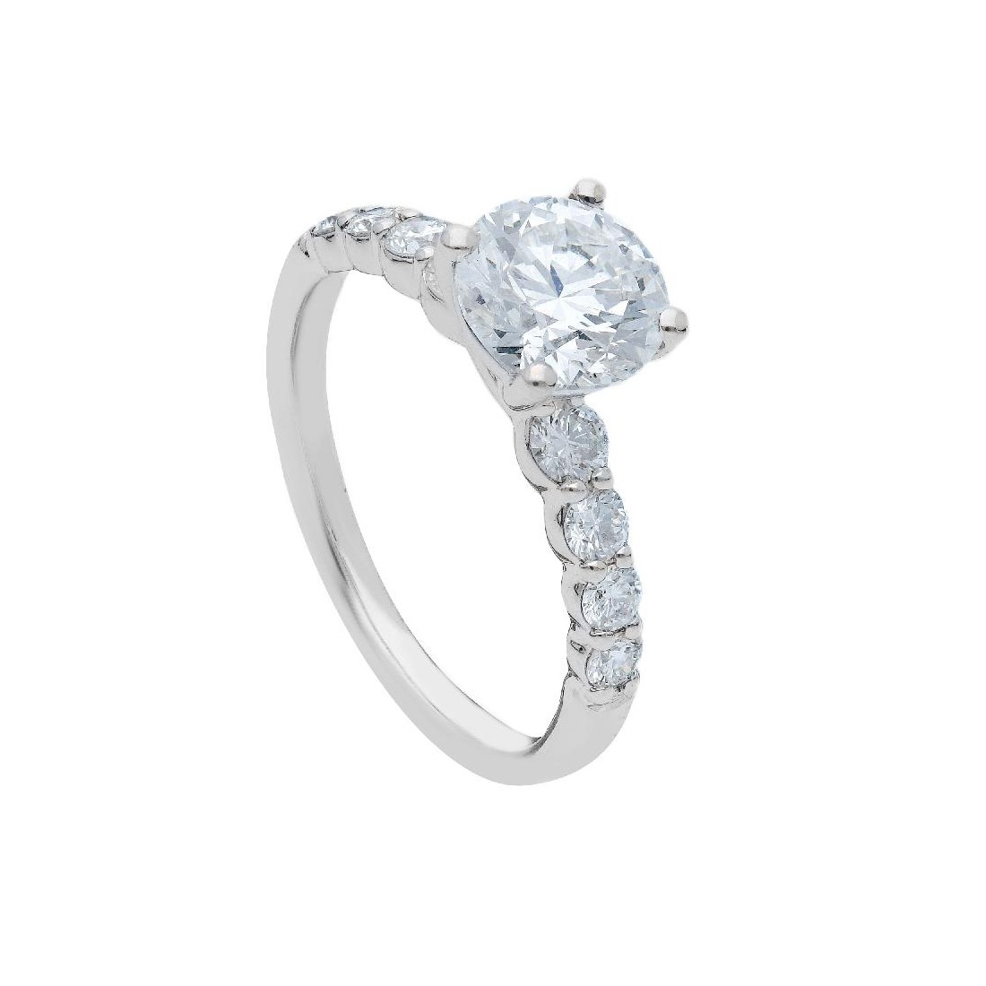 Anello in oro bianco 375/°°° con diamante lab-grown