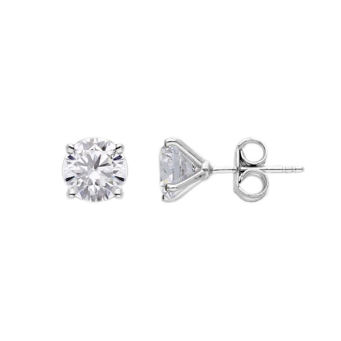 Orecchini punto luce in oro bianco 375/ooo con diamante lab-grown