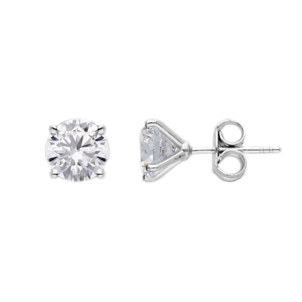 Orecchini punto luce in oro bianco 375/ooo con diamante lab-grown