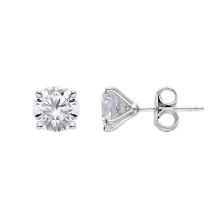 Orecchini punto luce in oro bianco 375/ooo con diamante lab-grown