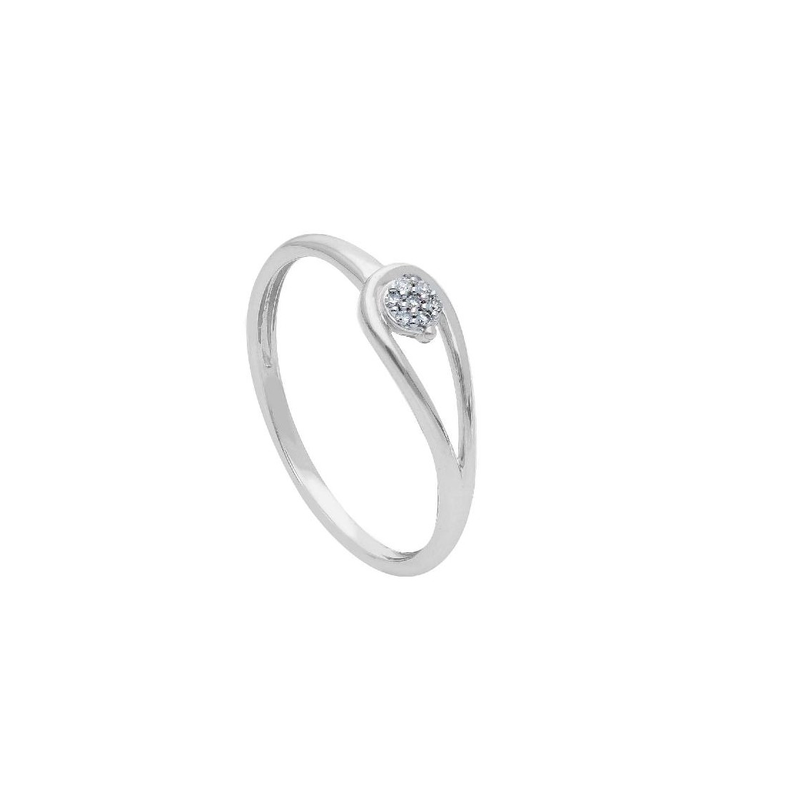 Anello in oro bianco 375/ooo con diamanti