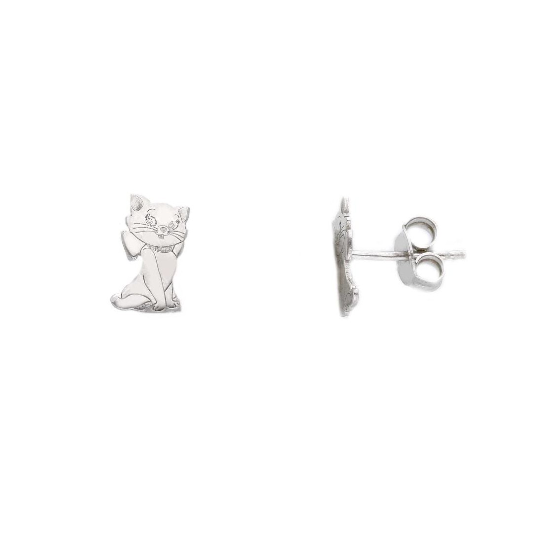 Orecchini lobo in argento 925/°°° con gatto