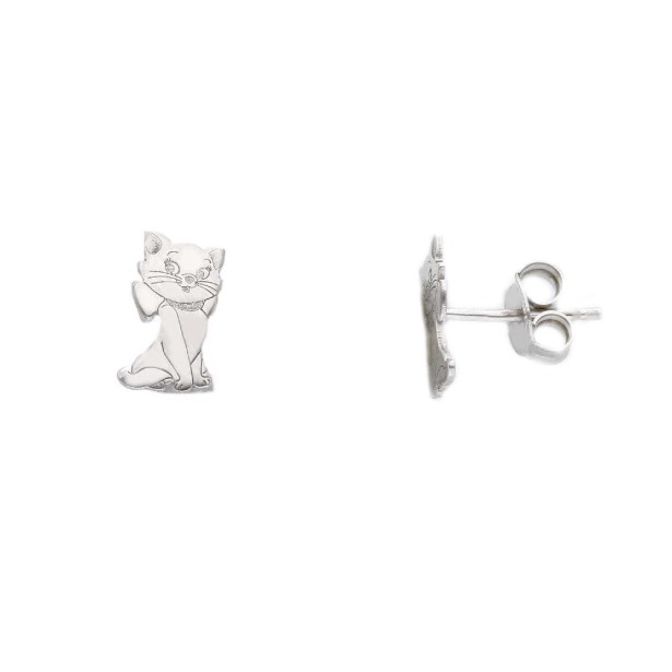 Orecchini lobo in argento 925/°°° con gatto