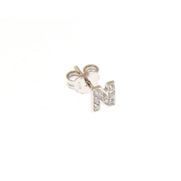Monorecchino N Argento Rodiato Con Zirconi
