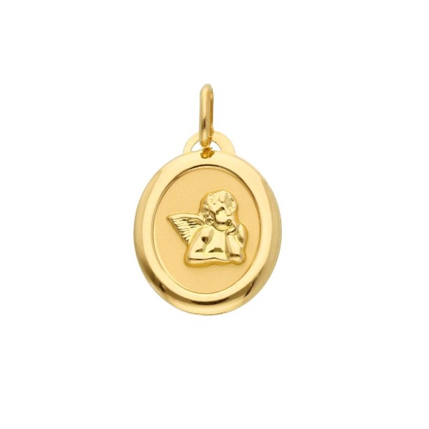 Medaglia in oro giallo 750/ooo con angelo