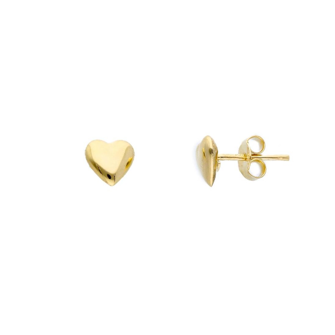 Orecchini lobo in oro giallo 375/ooo con cuore
