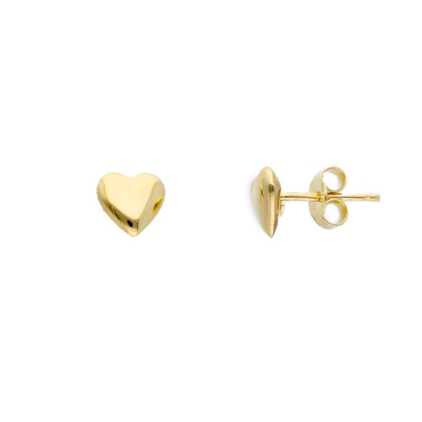 Orecchini lobo in oro giallo 375/ooo con cuore
