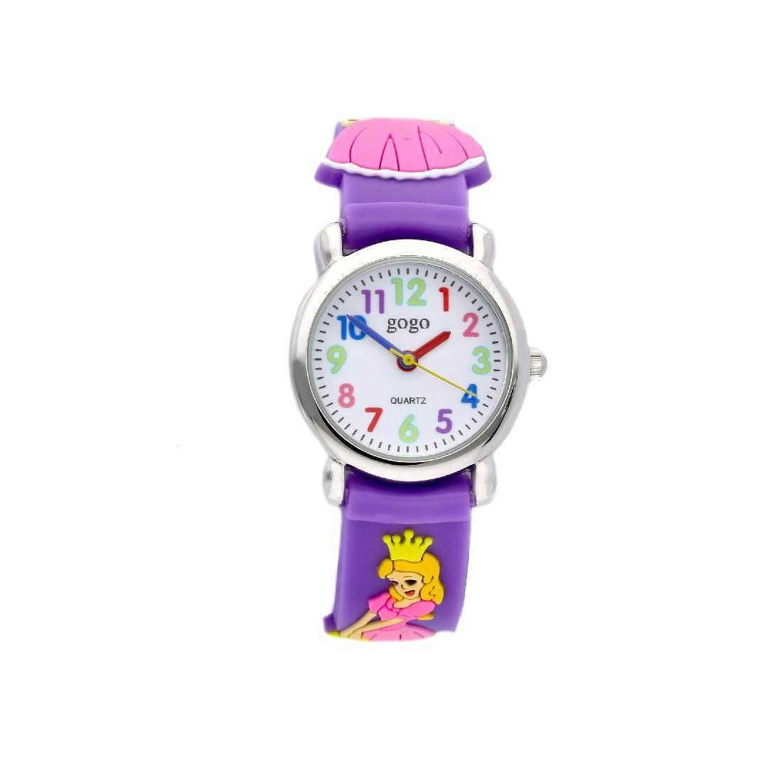 Orologio in acciaio e gomma con principessa