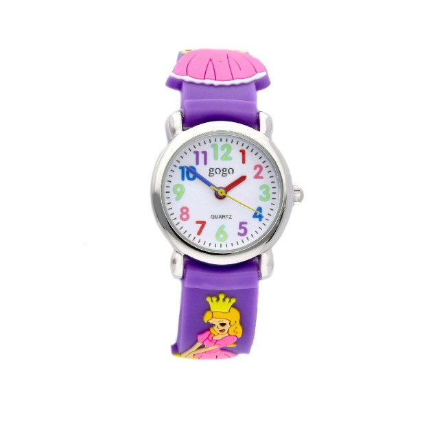 Orologio in acciaio e gomma con principessa
