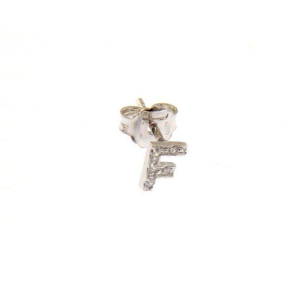 Monorecchino F Argento Rodiato Con Zirconi
