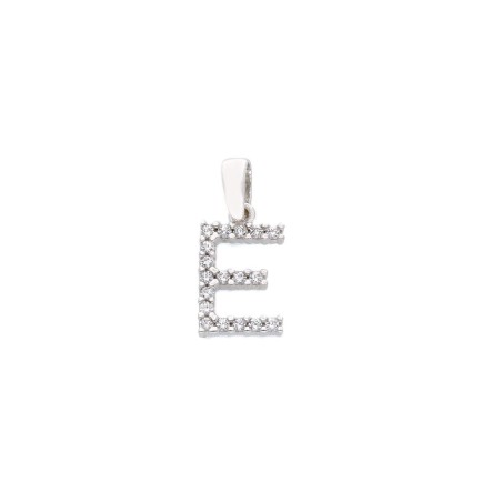 Ciondolo in oro bianco 750/ooo e zirconia cubica con iniziale