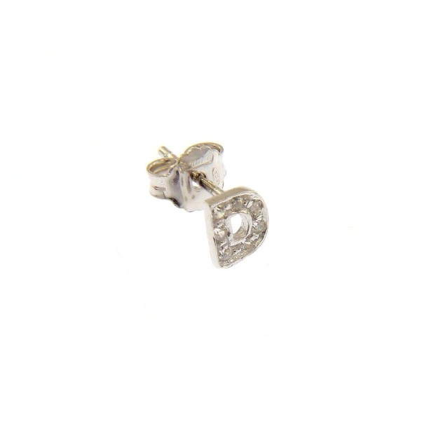 Monorecchino D Argento Rodiato Con Zirconi
