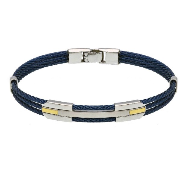 Bracciale in oro giallo 750/°°° e acciaio