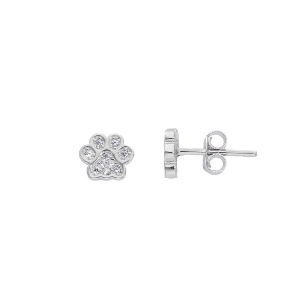 Orecchini lobo in argento 925/ooo e zirconia cubica con zampa