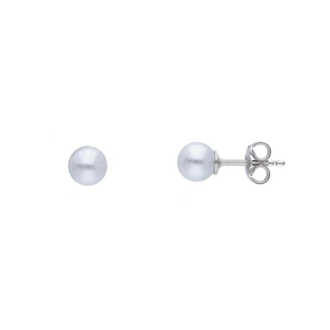 Orecchini a lobo in argento 925/ooo e perla