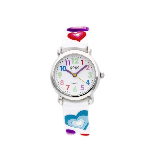 Orologio in acciaio e gomma con cuori