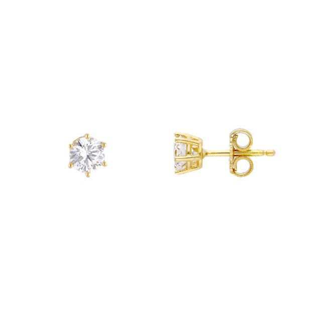Orecchini punto luce in oro giallo 750/ooo e zirconia cubica