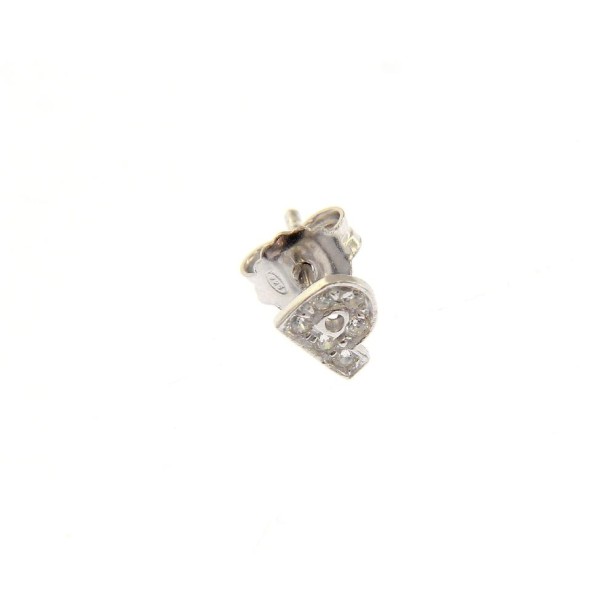 Monorecchino P Argento Rodiato Con Zirconi