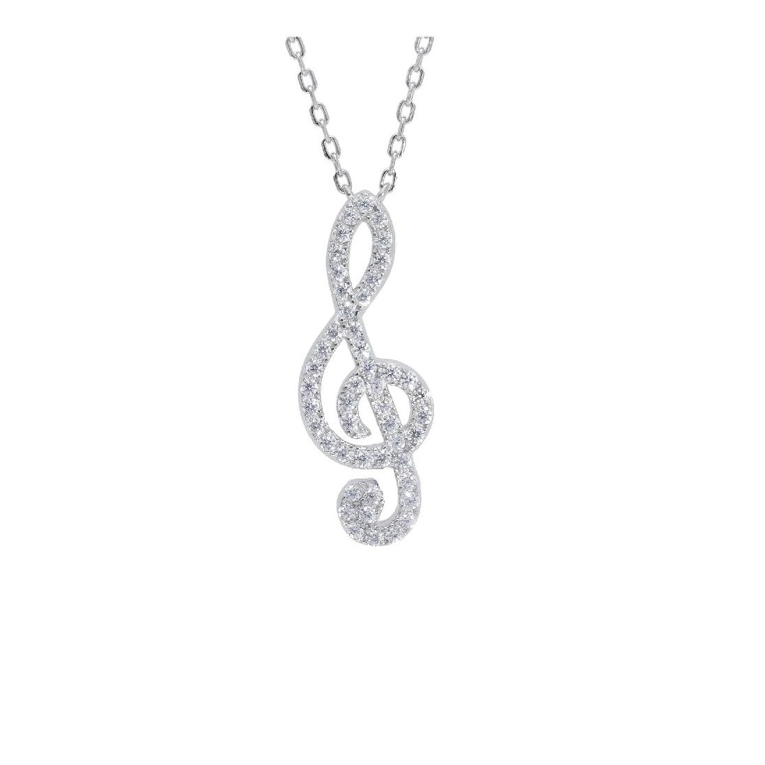Girocollo in argento 925/°°° e zirconia cubica con nota musicale