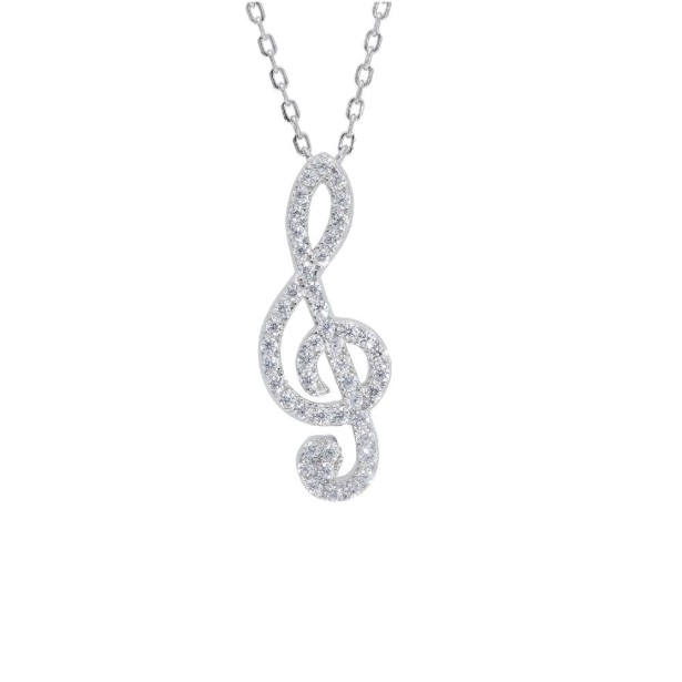 Girocollo in argento 925/°°° e zirconia cubica con nota musicale