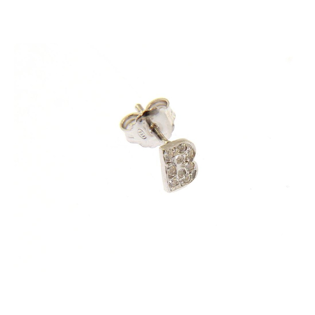 Monorecchino B Argento Rodiato Con Zirconi