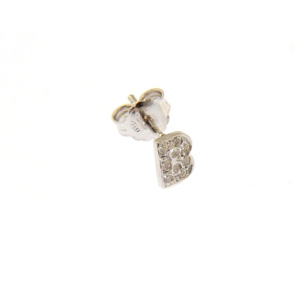 Monorecchino B Argento Rodiato Con Zirconi