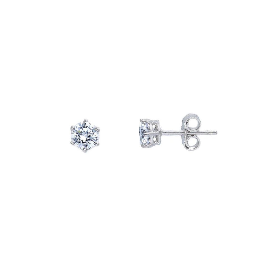 Orecchini punto luce in oro bianco 375/ooo e zirconia cubica