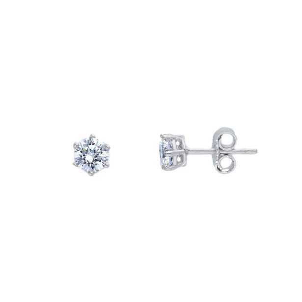 Orecchini punto luce in oro bianco 375/ooo e zirconia cubica