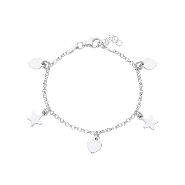 Bracciale in argento 925/ooo con cuore e stella